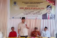 Anggota DPRD Kota Depok, Gerry Wahyu Riyanto dalam kegiatan sosialisasi tugas dan fungsi Komisi A DPRD Kota Depok di Perumahan Pesona Laguna 1, RT 01/RW 20, Kelurahan Cilangkap, Kecamatan Tapos, Jumat (13/3/2026). (Foto: Ist) 