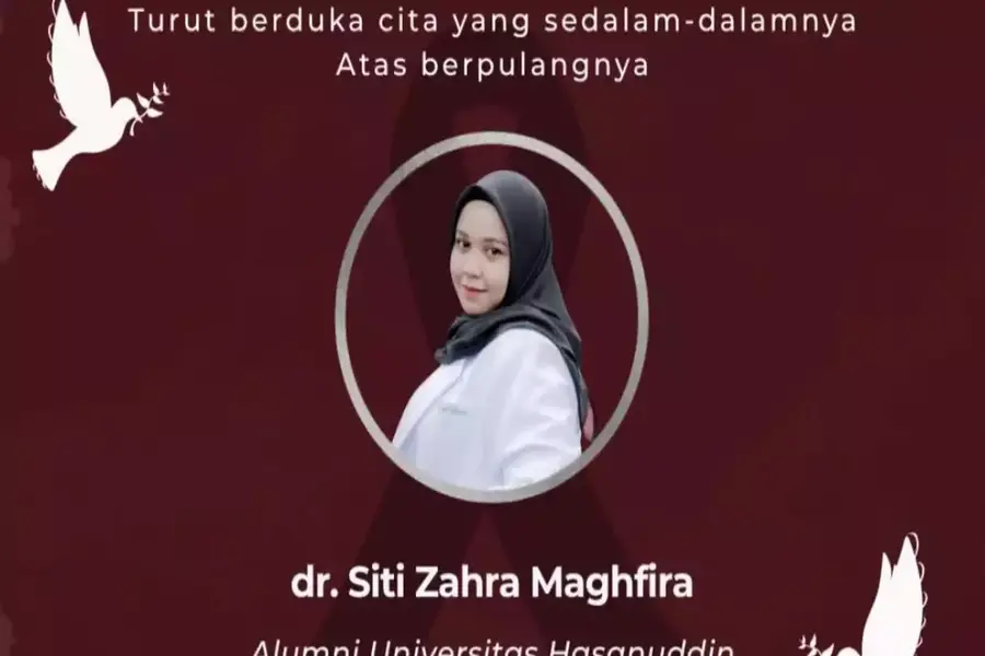 Dokter internship dr. Siti Zahra Meninggal Dunia (Sumber : tangkapan layar Instagram asosiasi PIDI-PIDGI)