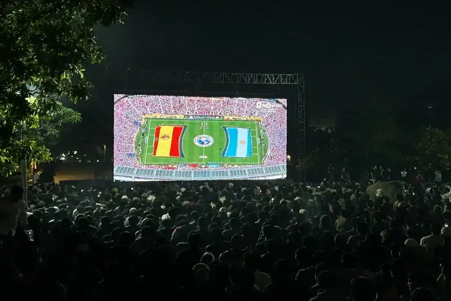 Suasana Nobar Final Piala Dunia 2026 di Alun-Alun Timur (Foto: Diskominfo Depok)
