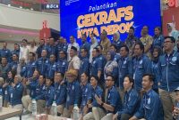 Kebersamaan Wakil Wali Kota Depok, Chandra Rahmansyah dengan DPC GEKRAFS Kota Depok. (Kredit foto: Siaran Depok/AN Rafi)