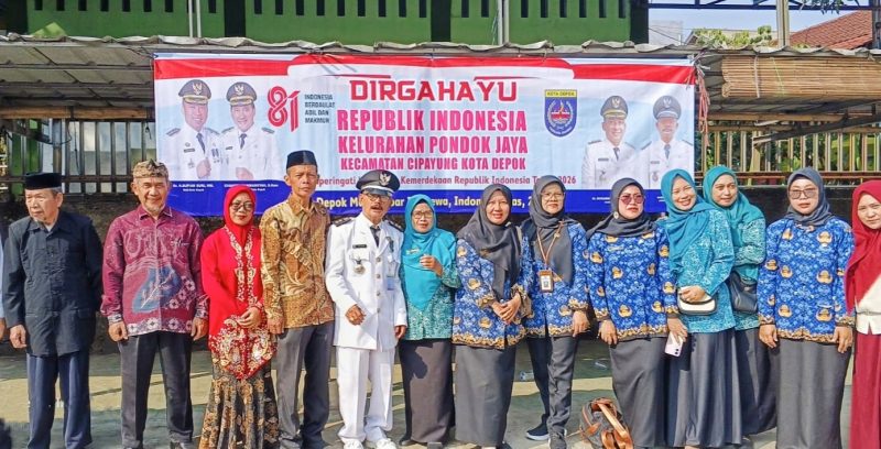 Kelurahan Pondok Jaya usai upacara bendera HUT RI Ke-81 Kemerdekaan.