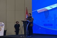 Kehadiran Wali Kota Depok Supian Suri dalam Muskot ke-6 Kadin Kota Depok yang berlangsung di The Margo Hotel, Kamis (21/08/26). (Sumber foto: Siaran Depok/AN Rafi)