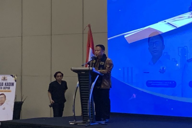 Kehadiran Wali Kota Depok Supian Suri dalam Muskot ke-6 Kadin Kota Depok yang berlangsung di The Margo Hotel, Kamis (21/08/26). (Sumber foto: Siaran Depok/AN Rafi)