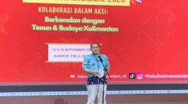 Kehadiran Wakil Wali Kota Depok, Chandra Rahmansyah, mewarnai peringatan HUT ke-4 Bakul Budaya Nusantara yang digelar di Auditorium Soe Hok Gie, Fakultas Ilmu Pengetahuan Budaya UI, Minggu (13/9/2026). (Foto: Siaran Depok/AN Rafi)
