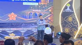 Pelantikan Badan Pengurus Cabang (BPC) HIPMI Kota Depok masa bakti 2026–2029 di The Margo Hotel pada Sabtu (19/9/2026) turut dihadiri oleh Wali Kota Depok, Supian Suri. (Kredit Foto: Siaran Depok/AN Rafi)