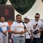 Sambutan sekaligus pelepasan PaSKI Fun Walk yang disampaikan oleh Wali Kota Depok, Supian Suri pada Minggu (27/09/2026). (Sumber foto: Siaran Depok/AN Rafi)