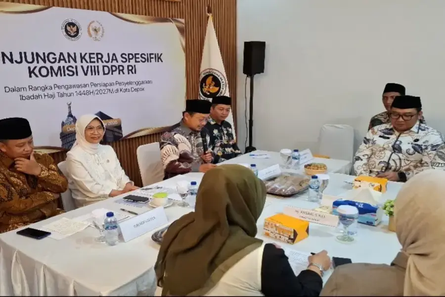 Komisi VIII DPR RI melakukan kunjungan kerja spesifik di Kantor Kementerian Haji dan Umrah Kota Depok pada Jumat (11/09/26) guna meninjau kesiapan penyelenggaraan ibadah haji tahun 2027. (Foto: Diskominfo Depok)