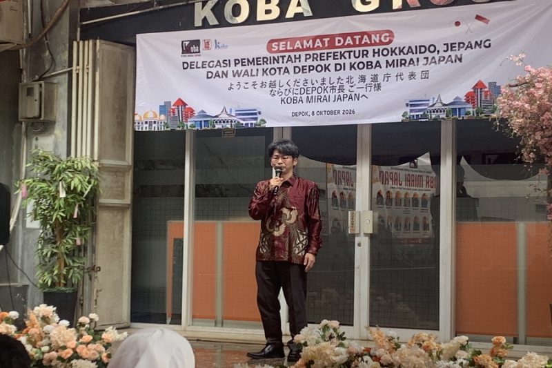 Sambutan yang disampaikan oleh Direktur Kebijakan Tenaga Kerja Asing Pemerintah Prefektur Hokkaido, Eiji Yamamoto pada saat mengunjungi LPK Koba Mirai Japan pada Kamis (08/10/26).