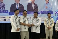 Wakil Wali Kota Depok, Chandra Rahmansyah (tengah) menghadiri pelantikan DPC HIPPI Kota Depok 2026-2031, di The Castle Kecamatan Pancoran Mas, Rabu (21/10/26). (Sumber foto: Siaran Depok/AN Rafi)