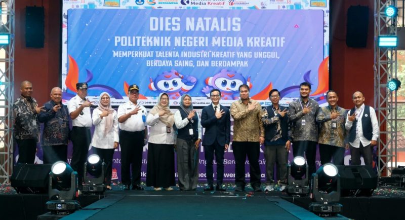 Kegiatan Dies Natalis ke-18 Politeknik Negeri Media Kreatif (Polimedia) yang digelar pada Rabu (7/10/2026) di Hall Tower, Kampus Polimedia Jakarta. (Sumber foto: Istimewa)