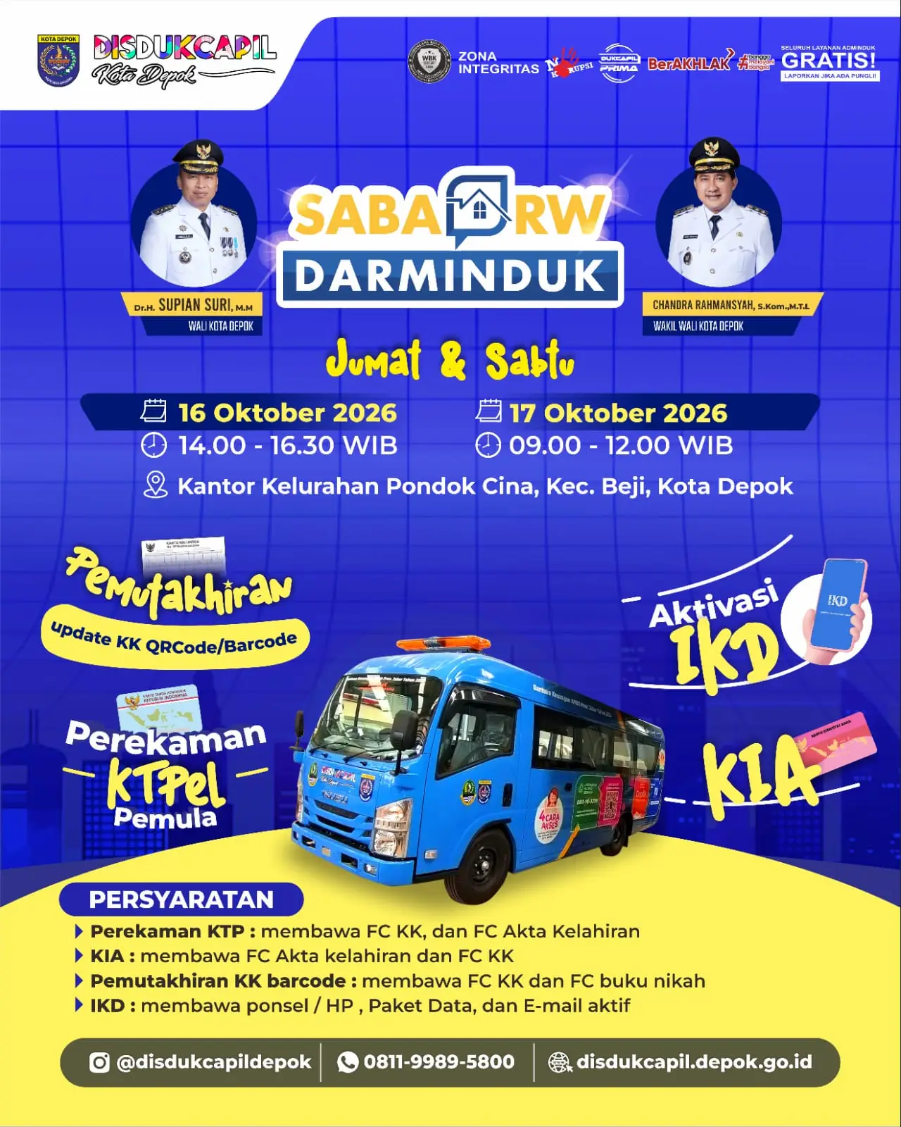 Promosi digital Saba RW Darminduk Kelurahan Pondok Cina (Pocin), Kecamatan Beji. (Foto: Disdukcapil)