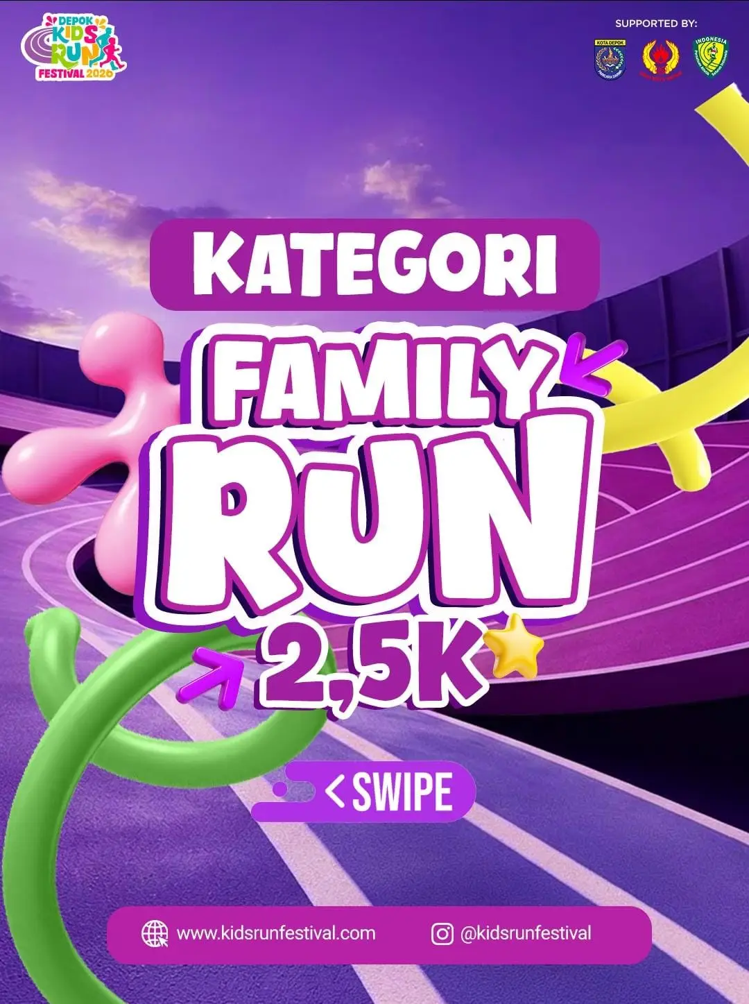 Depok Kids Run Festival hadirkan kategori lomba lari bareng keluarga (Family Fun Run 2,5K). (Foto: dok. Narasumber)